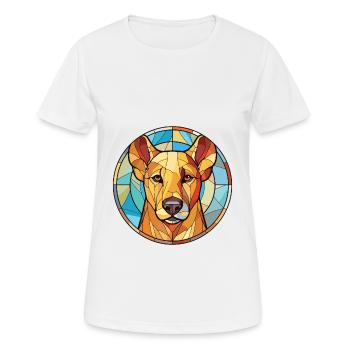 Finnish Hound Dog Breed Watercolor Illustration - Women's Breathable T-Shirt - white - Front - AI Model Female 172 dark (172cm)