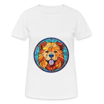 Finnish Lapphund Dog Breed Watercolor Illustration - Women's Breathable T-Shirt - white - Front - AI Model Female 172 dark (172cm)