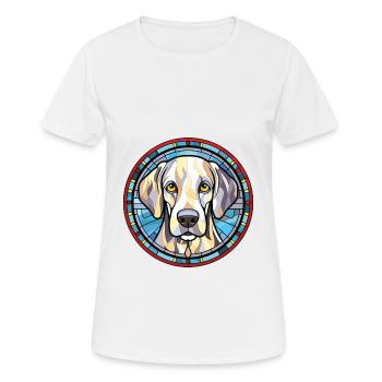 French Spaniel Dog Breed Watercolor Illustration - Women's Breathable T-Shirt - white - Front - AI Model Female 172 dark (172cm)