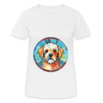 Französischer dreifarbiger Hundehund Rasse Aquarellglas - Frauen T-Shirt atmungsaktiv - Weiß - Vorne - AI Model Female 172 dark (172cm)