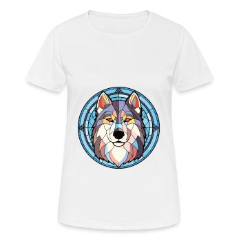 Alaskan Malamute Hunderasse Aquarell Illustration - Frauen T-Shirt atmungsaktiv - Weiß - Vorne - AI Model Female 172 dark (172cm)