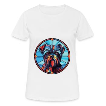 Affenpinscher race de chien Illustration à l’aquarelle - T-shirt respirant Femme - blanc - Devant - AI Model Female 172 dark (172cm)