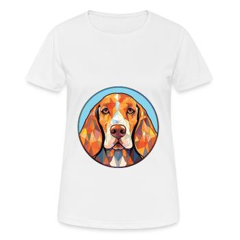 Amerikanisch Englisch Coonhound Hunderasse Aquarell - Frauen T-Shirt atmungsaktiv - Weiß - Vorne - AI Model Female 172 dark (172cm)