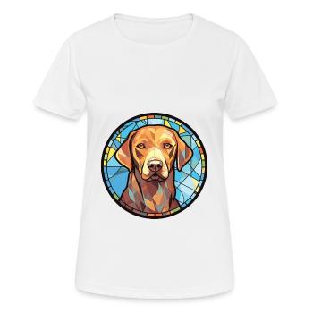 Chesapeake Bay Retriever Hunderasse Aquarell - Frauen T-Shirt atmungsaktiv - Weiß - Vorne - AI Model Female 172 dark (172cm)