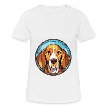 Galgo Español Hunderasse Aquarell Illustration - Frauen T-Shirt atmungsaktiv - Weiß - Vorne - AI Model Female 172 dark (172cm)