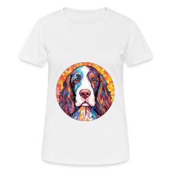Gascons Saintongeois race de chien aquarelle colorée - T-shirt respirant Femme - blanc - Devant - AI Model Female 172 dark (172cm)