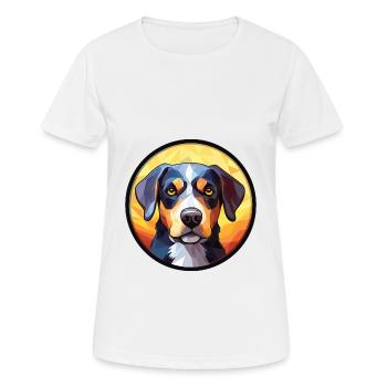 Illustration à l’aquarelle de race de chien Boxer allemand - T-shirt respirant Femme - blanc - Devant - AI Model Female 172 dark (172cm)