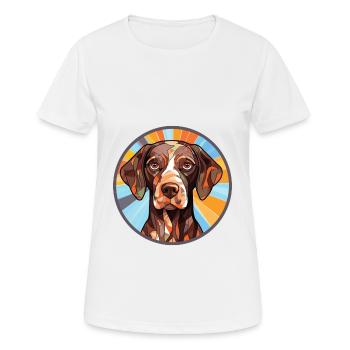German Shepherd Dog Breed Watercolor Illustration - Women's Breathable T-Shirt - white - Front - AI Model Female 172 dark (172cm)