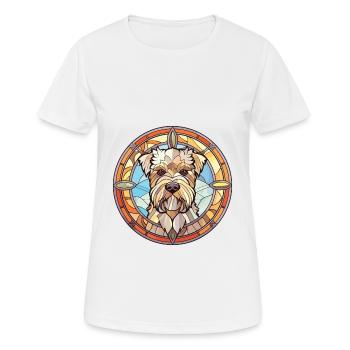 German Spaniel Dog Breed Watercolor Illustration - Women's Breathable T-Shirt - white - Front - AI Model Female 172 dark (172cm)