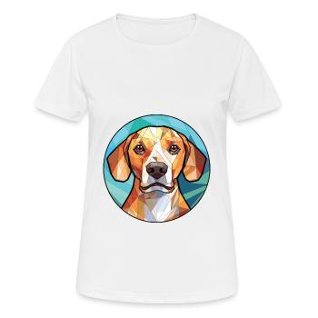 Glen Of Imaal Terrier chien race verre aquarelle - T-shirt respirant Femme - blanc - Devant - AI Model Female 172 dark (172cm)