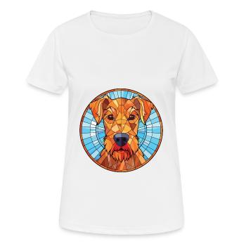 Illustration aquarelle de race de chien Terrier irlandais - T-shirt respirant Femme - blanc - Devant - AI Model Female 172 dark (172cm)