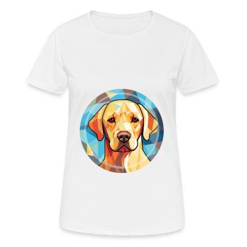 Labrador Retriever Hund Rasse buntes Aquarell - Frauen T-Shirt atmungsaktiv - Weiß - Vorne - AI Model Female 172 dark (172cm)
