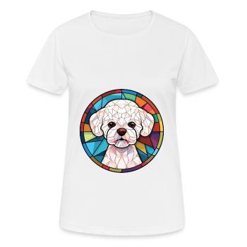 Bichons Frise Hunderasse Aquarell Illustration - Frauen T-Shirt atmungsaktiv - Weiß - Vorne - AI Model Female 172 dark (172cm)