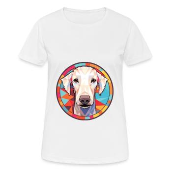 Bedlington Terrier chien race aquarelle colorée - T-shirt respirant Femme - blanc - Devant - AI Model Female 172 dark (172cm)