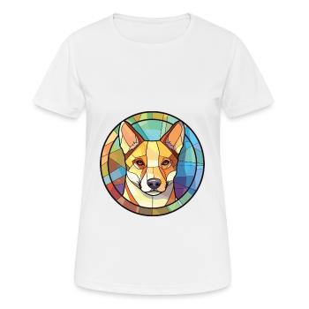 Canaan chien race coloré aquarelle Illustration - T-shirt respirant Femme - blanc - Devant - AI Model Female 172 dark (172cm)
