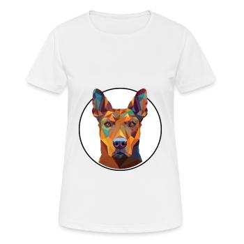 Français blanc et noir chien chien race aquarelle - T-shirt respirant Femme - blanc - Devant - AI Model Female 172 dark (172cm)