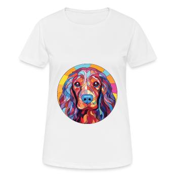 Illustration à l’aquarelle de race de chien d’eau frison - T-shirt respirant Femme - blanc - Devant - AI Model Female 172 dark (172cm)