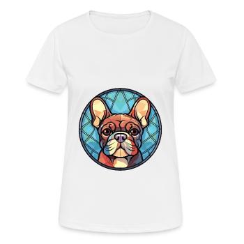 German Pinscher Dog Breed Watercolor Illustration - Women's Breathable T-Shirt - white - Front - AI Model Female 172 dark (172cm)