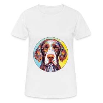 Deutsch Kurzhaar Vorstehhund Rasse Aquarell - Frauen T-Shirt atmungsaktiv - Weiß - Vorne - AI Model Female 172 dark (172cm)