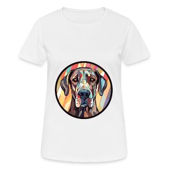 Giant Schnauzer Dog Breed Watercolor Illustration - Women's Breathable T-Shirt - white - Front - AI Model Female 172 dark (172cm)