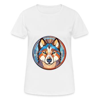 Husky-Hunderasse Bunte Aquarell-Illustration - Frauen T-Shirt atmungsaktiv - Weiß - Vorne - AI Model Female 172 dark (172cm)