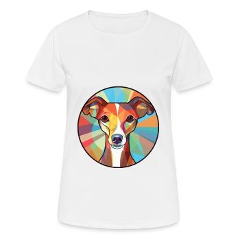Lévrier italien chien race aquarelle colorée - T-shirt respirant Femme - blanc - Devant - AI Model Female 172 dark (172cm)