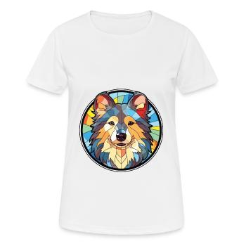 Illustration à l’aquarelle de race de chien chien chien allemand - T-shirt respirant Femme - blanc - Devant - AI Model Female 172 dark (172cm)