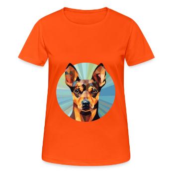 Deutsch Rauhaar Vorstehhund Rasse Aquarell - Frauen T-Shirt atmungsaktiv - Neonorange - Vorne - AI Model Female 172 dark (172cm)