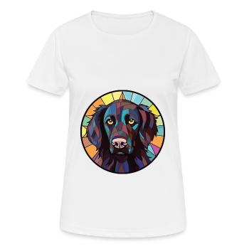 German Longhaired Pointer Dog Breed Watercolor - Women's Breathable T-Shirt - white - Front - AI Model Female 172 dark (172cm)