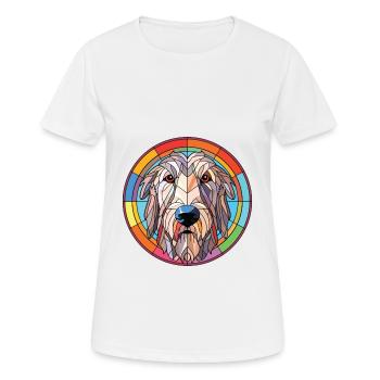 Irischer Wolfshund Hunderasse Aquarell Illustration - Frauen T-Shirt atmungsaktiv - Weiß - Vorne - AI Model Female 172 dark (172cm)