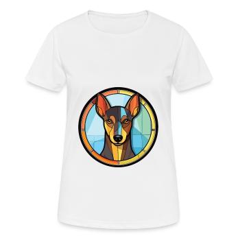 Manchester Terrier chien race aquarelle colorée - T-shirt respirant Femme - blanc - Devant - AI Model Female 172 dark (172cm)