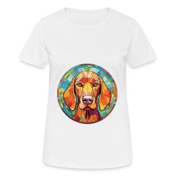 Redbone Coonhound chien race aquarelle colorée - T-shirt respirant Femme - blanc - Devant - AI Model Female 172 dark (172cm)