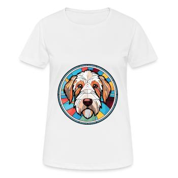 Sealyham Terrier Dog Breed Watercolor Illustration - Women's Breathable T-Shirt - white - Front - AI Model Female 172 dark (172cm)