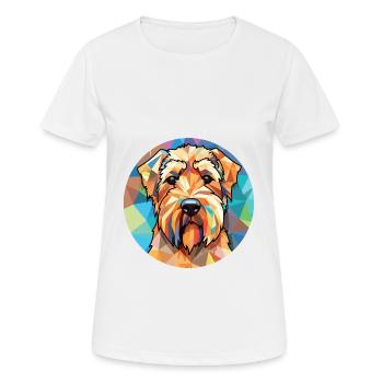 Soft Coated Wheaten Terrier Dog Breed Watercolor - Women's Breathable T-Shirt - white - Front - AI Model Female 172 dark (172cm)