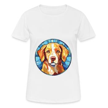 Nouvelle-Écosse canard Tolling Retriever chien aquarelle - T-shirt respirant Femme - blanc - Devant - AI Model Female 172 dark (172cm)