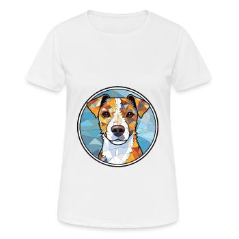 Parson Russell Terrier Hunderasse Aquarellglas - Frauen T-Shirt atmungsaktiv - Weiß - Vorne - AI Model Female 172 dark (172cm)