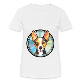 Ratterrier-Hunderasse Aquarell-Illustration - Frauen T-Shirt atmungsaktiv - Weiß - Vorne - AI Model Female 172 dark (172cm)