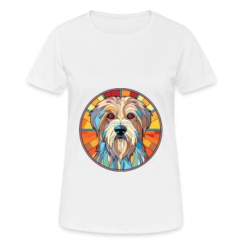 Berger des Pyrénées chien race aquarelle colorée - T-shirt respirant Femme - blanc - Devant - AI Model Female 172 dark (172cm)