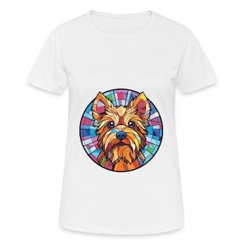 Silky Terrier chien race aquarelle Illustration - T-shirt respirant Femme - blanc - Devant - AI Model Female 172 dark (172cm)