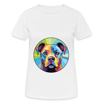 Staffordshire Bullterrier Hunderasse Aquarell - Frauen T-Shirt atmungsaktiv - Weiß - Vorne - AI Model Female 172 dark (172cm)
