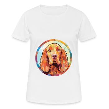 Sussex Spaniel Dog Breed Watercolor Illustration - Women's Breathable T-Shirt - white - Front - AI Model Female 172 dark (172cm)