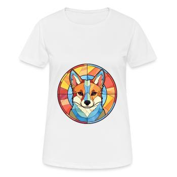 Illustration à l’aquarelle de race de chien suédois Vallhund - T-shirt respirant Femme - blanc - Devant - AI Model Female 172 dark (172cm)