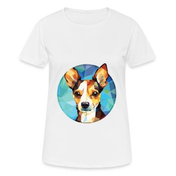 Jouet Fox Terrier chien race aquarelle Illustration - T-shirt respirant Femme - blanc - Devant - AI Model Female 172 dark (172cm)