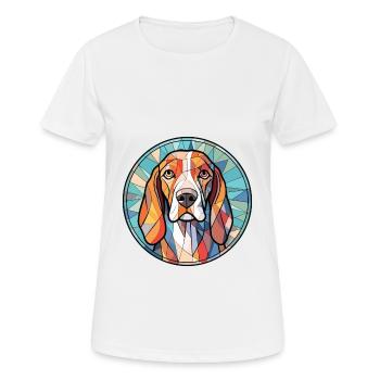 Treeing Walker Coonhound Dog Breed Watercolor - Women's Breathable T-Shirt - white - Front - AI Model Female 172 dark (172cm)