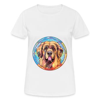 Leonberg chien race aquarelle verre Illustration - T-shirt respirant Femme - blanc - Devant - AI Model Female 172 dark (172cm)