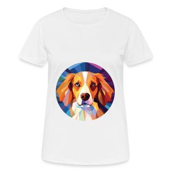 Nederlandse Kooikerhondje Dog Breed Watercolor - Women's Breathable T-Shirt - white - Front - AI Model Female 172 dark (172cm)