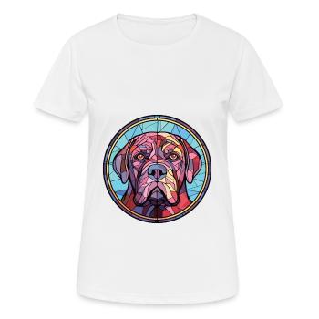 Mastiff napolitain chien race aquarelle colorée - T-shirt respirant Femme - blanc - Devant - AI Model Female 172 dark (172cm)