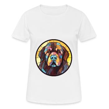 Newfoundland Dog Breed Watercolor Illustration - Women's Breathable T-Shirt - white - Front - AI Model Female 172 dark (172cm)