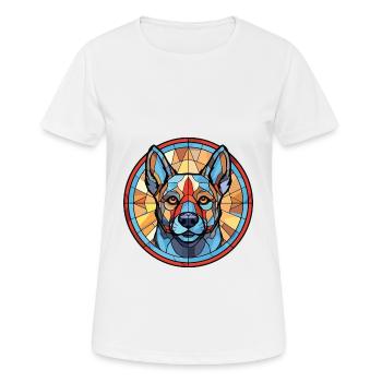 Norwegian Elkhound Dog Breed Colorful Watercolor - Women's Breathable T-Shirt - white - Front - AI Model Female 172 dark (172cm)
