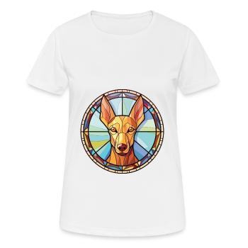 Pharaoh Hound Dog Breed Watercolor Illustration - Women's Breathable T-Shirt - white - Front - AI Model Female 172 dark (172cm)